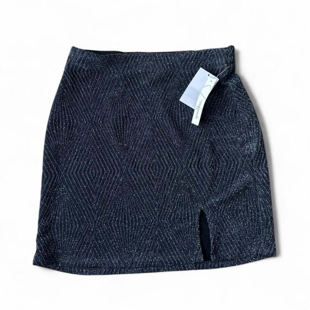 Y2K Speechless Black Glitter Mini Skirt – Size S (NWT)
